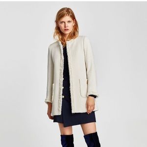 Zara Textured Tweed Jacket Size XL